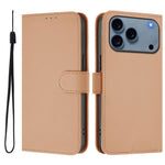 Custodia per telefono in pelle tinta unita effetto pelle con cordino, For iPhone 17e / 16e
