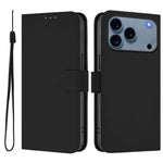 Custodia per telefono in pelle tinta unita effetto pelle con cordino, For iPhone 17e / 16e