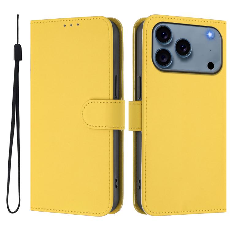 Custodia per telefono in pelle tinta unita effetto pelle con cordino, For iPhone 17e / 16e