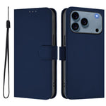Custodia per telefono in pelle tinta unita effetto pelle con cordino, For iPhone 17e / 16e