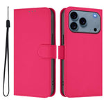 Custodia per telefono in pelle tinta unita effetto pelle con cordino, For iPhone 17e / 16e