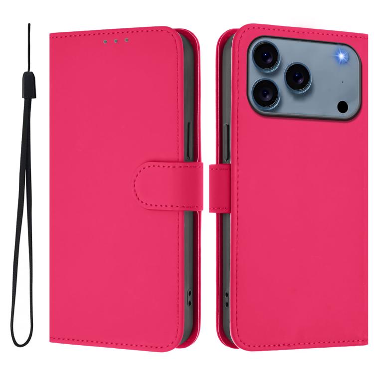Custodia per telefono in pelle tinta unita effetto pelle con cordino, For iPhone 17e / 16e