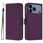 Custodia per telefono in pelle tinta unita effetto pelle con cordino, For iPhone 17e / 16e
