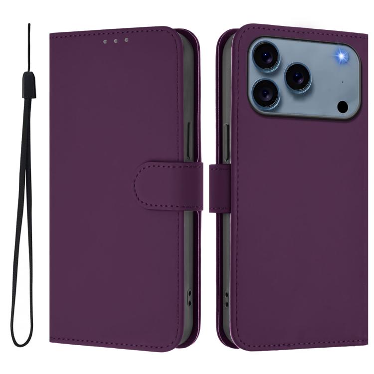 Custodia per telefono in pelle tinta unita effetto pelle con cordino, For iPhone 17e / 16e