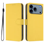 Custodia per telefono in pelle tinta unita effetto pelle con cordino, For iPhone 17 Pro Max