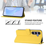 Custodia a portafoglio in pelle PU per Samsung Galaxy S25 5G con cordino giallo limone EDA007228703K B2034