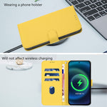 Custodia a portafoglio in pelle PU per Samsung Galaxy S25 5G con cordino giallo limone EDA007228703K B2034