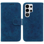 Custodia in pelle goffrata con farfalla e rosa per Samsung Galaxy S26+, S26