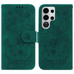 Custodia in pelle goffrata con farfalla e rosa per Samsung Galaxy S26+, S26