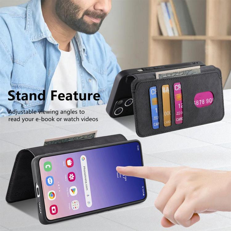 Custodia pelle retrò antifurto per Galaxy S25 FE, Edge, S25 e S25+ 5G