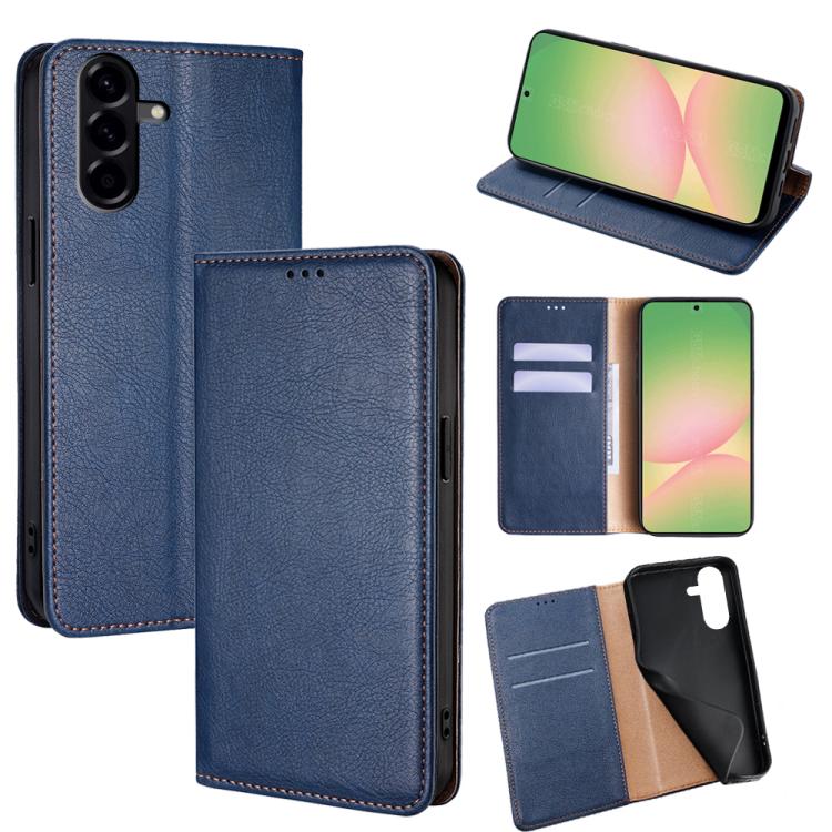 Custodia magnetica in pelle tinta unita Gloss Oil per Galaxy A57 5G, Galaxy A37
