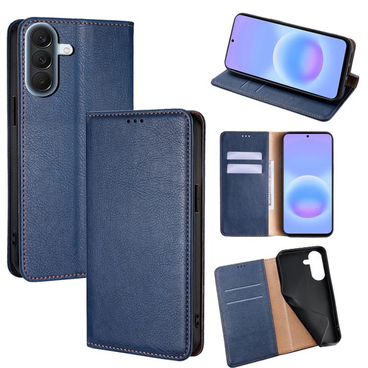 Custodia magnetica in pelle tinta unita Gloss Oil per Galaxy A57 5G, Galaxy A37
