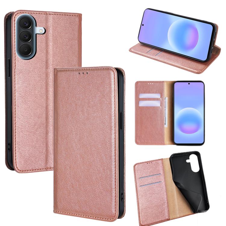 Custodia magnetica in pelle tinta unita Gloss Oil per Galaxy A57 5G, Galaxy A37