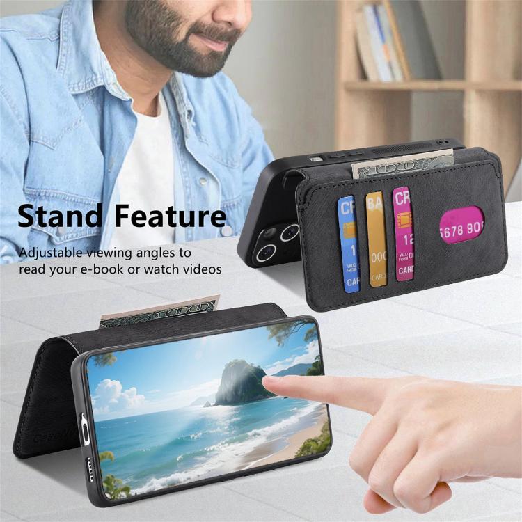 Custodia pelle antifurto con supporto MagSafe per Galaxy A08 A07 A18 A17 A57 A37