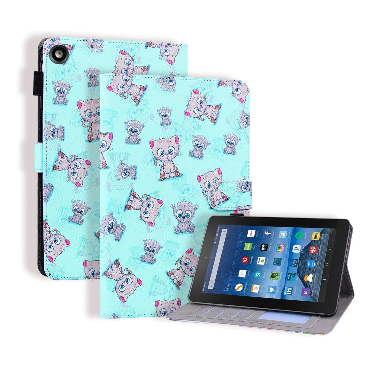 Custodia portafoglio in pelle con slot carte per Fire HD 8 2017