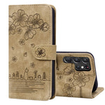 Custodia pelle goffrata con gatto Sakura per Samsung Galaxy S25 Ultra, S24 FE