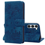 Custodia in pelle goffrata con gatto Sakura per Samsung Galaxy S23 5G