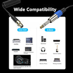 Cavo adattatore a spirale per microfono stereo AUX audio, lunghezza: 0,5 m, Mini 3 Pin XLR to 6.35mm, Mini 4 Pin XLR to 6.35mm
