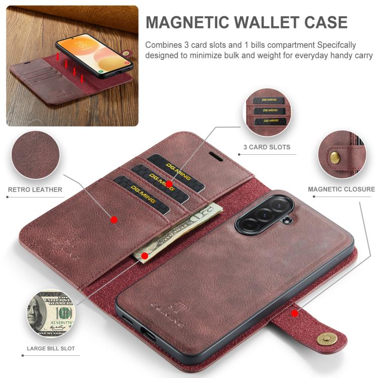 Custodia in pelle magnetica staccabile per Samsung Galaxy A57, A37, A27 e A17