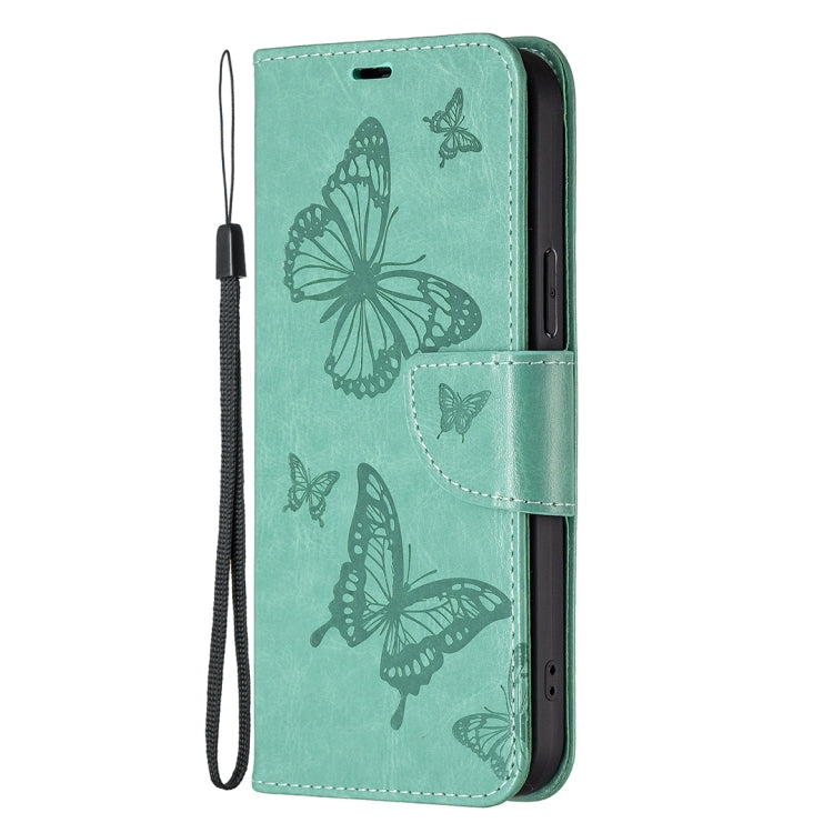 Custodia in pelle con motivo a due farfalle per Samsung Galaxy S25 e S25+ 5G
