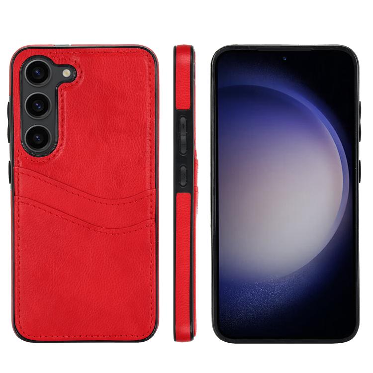 Custodia in pelle Litchi con slot per carte per Samsung Galaxy S24+, S24, S23