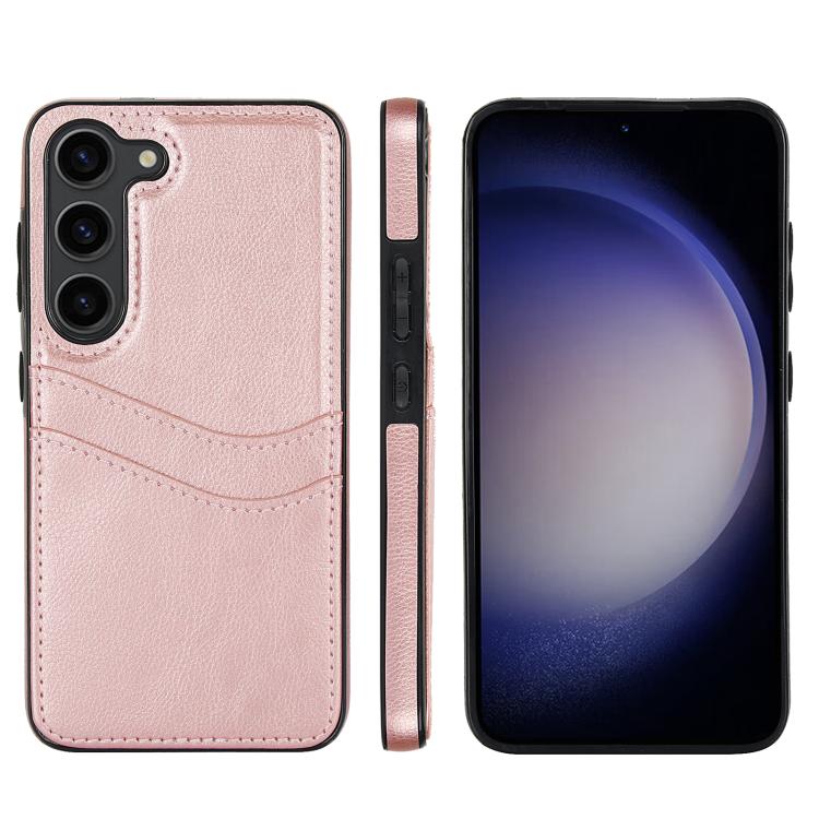 Custodia in pelle Litchi con slot per carte per Samsung Galaxy S24+, S24, S23