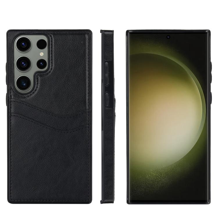 Custodia in pelle Litchi con slot per carte per Samsung Galaxy S24+, S24, S23