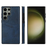 Custodia in pelle Litchi con slot per carte per Samsung Galaxy S24+, S24, S23