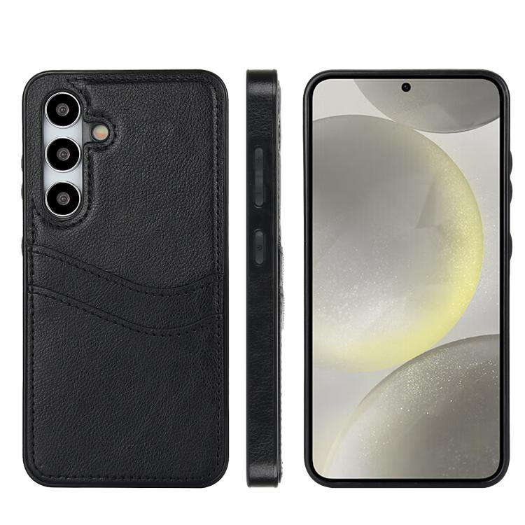 Custodia in pelle Litchi con slot per carte per Samsung Galaxy S24+, S24, S23