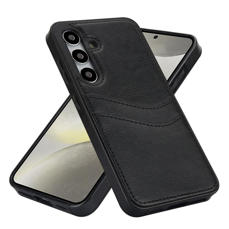 Custodia in pelle Litchi con slot per carte per Samsung Galaxy S24+, S24, S23