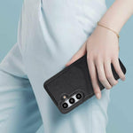 Custodia in pelle Litchi con slot per carte per Samsung Galaxy S24+, S24, S23