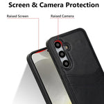 Custodia in pelle Litchi con slot per carte per Samsung Galaxy S24+, S24, S23