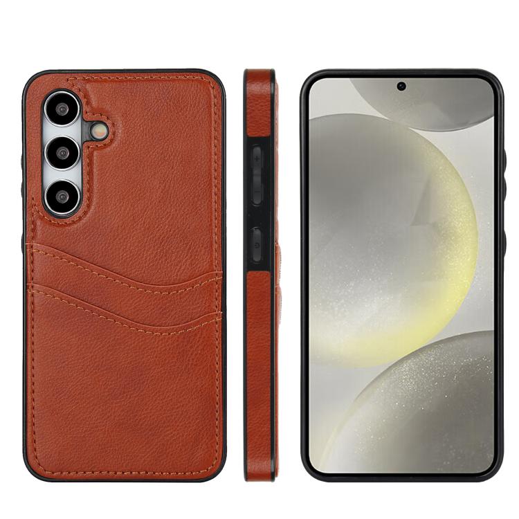 Custodia in pelle Litchi con slot per carte per Samsung Galaxy S24+, S24, S23