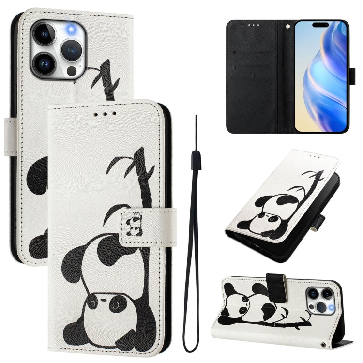 Custodia in pelle con motivo colorato per iPhone 16 Pro Max