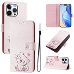 Custodia in pelle con motivo colorato per iPhone 16 Pro Max