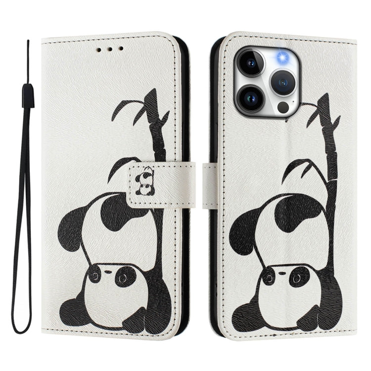 Custodia in pelle con motivo colorato per iPhone 16 Pro