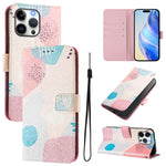 Custodia in pelle con motivo colorato per iPhone 16 Pro