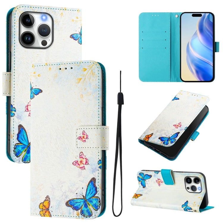 Custodia in pelle con motivo colorato per iPhone 16 Pro