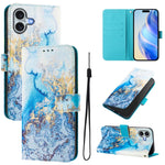 Custodia in pelle con motivo colorato per iPhone 16 Plus