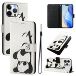 Custodia in pelle con motivo colorato per iPhone 15 Pro