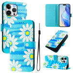 Custodia in pelle con motivo colorato per iPhone 15 Pro