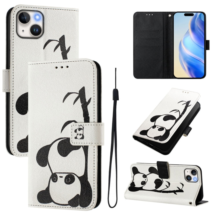 Custodia in pelle con motivo colorato per iPhone 15 Plus
