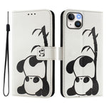 Custodia in pelle con motivo colorato per iPhone 15 Plus