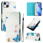 Custodia in pelle con motivo colorato per iPhone 15 Plus