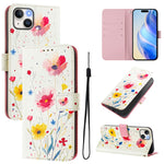 Custodia in pelle con motivo colorato per iPhone 15 Plus