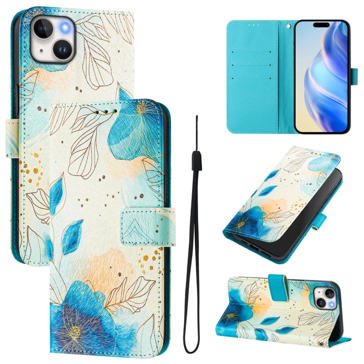 Custodia in pelle con motivo colorato per iPhone 15 Plus