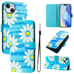 Custodia in pelle con motivo colorato per iPhone 15 Plus