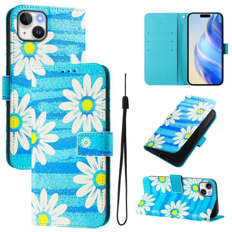 Custodia in pelle con motivo colorato per iPhone 15 Plus