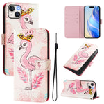 Custodia in pelle con motivo colorato per iPhone 15
