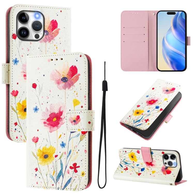 Custodia in pelle con motivo colorato per iPhone 13 Pro Max
